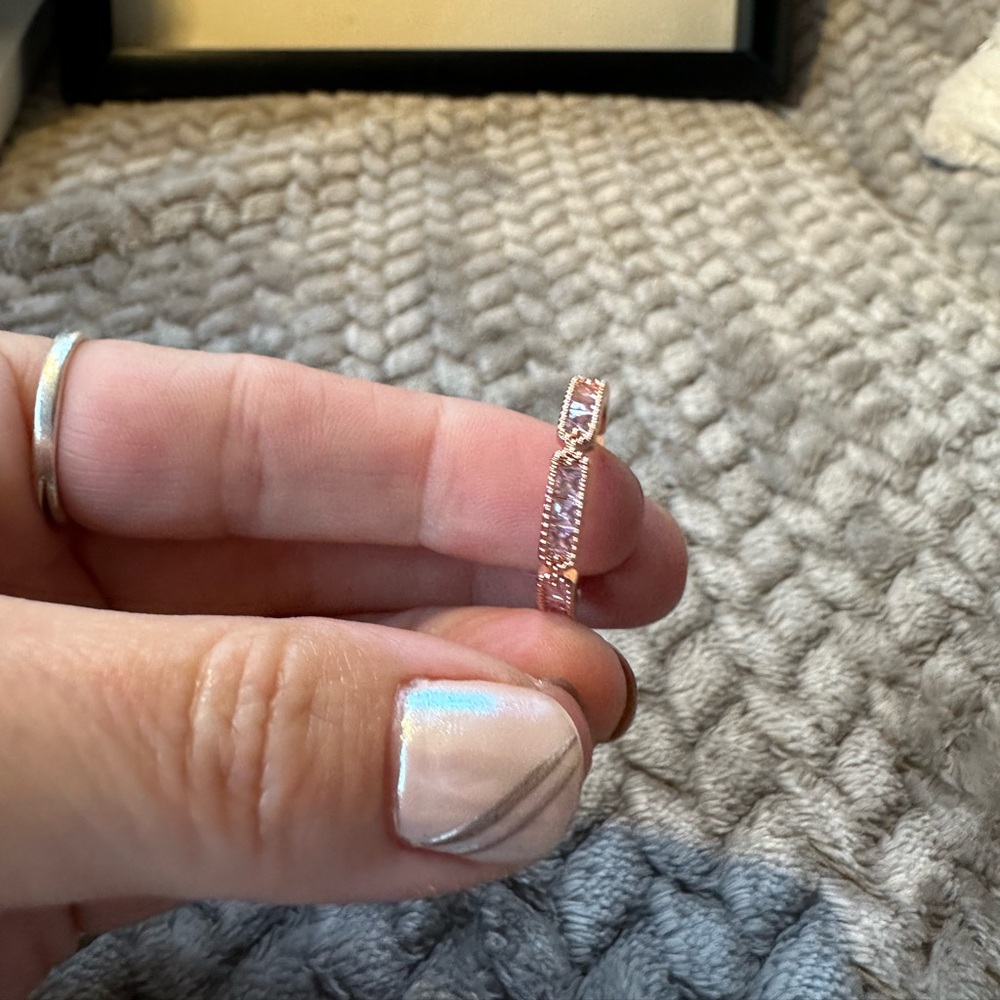 Stackable gemstone rings with rose gold tone - Picture 12 of 14